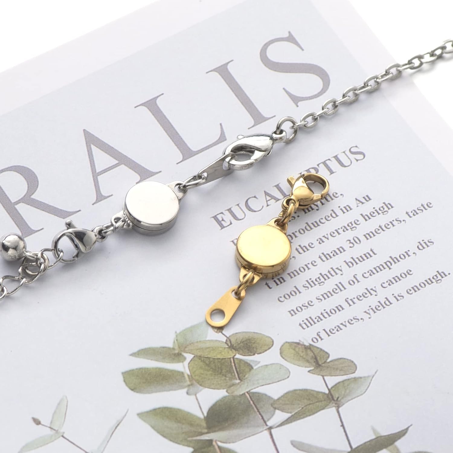 Zpsolution Stainless Steel Magnetic Jewelry Clasps, Silver Plated Locking Magnetic Necklace Clasps Bracelet Extender for Jewelry Making - Image 5