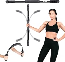 Yes4All Flex Bar, Elastic Fitness Bars with Strong Fiberglass & TPE Material, 2in1 Functional Exercise Bar, 9.5 inch Comfortable Grip, High Frequency Vibration Training, Strengthen Muscles & Burn Fat
