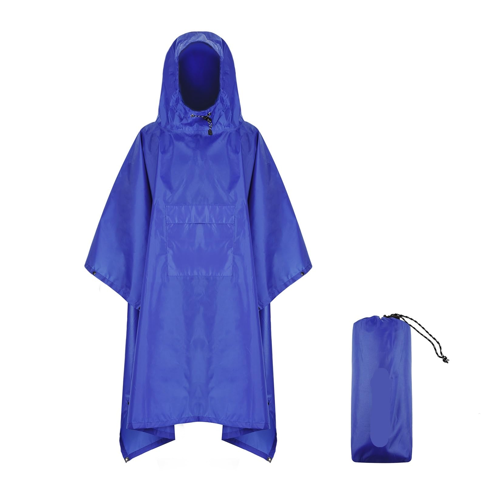 Poncho Lluvia Poncho de Lluvia con Capucha y Bolsillo, Ligero, Impermeable, Chaqueta, Refugio Solar for Hombres Mujeres, Camping, Senderismo Viajes(Blue)