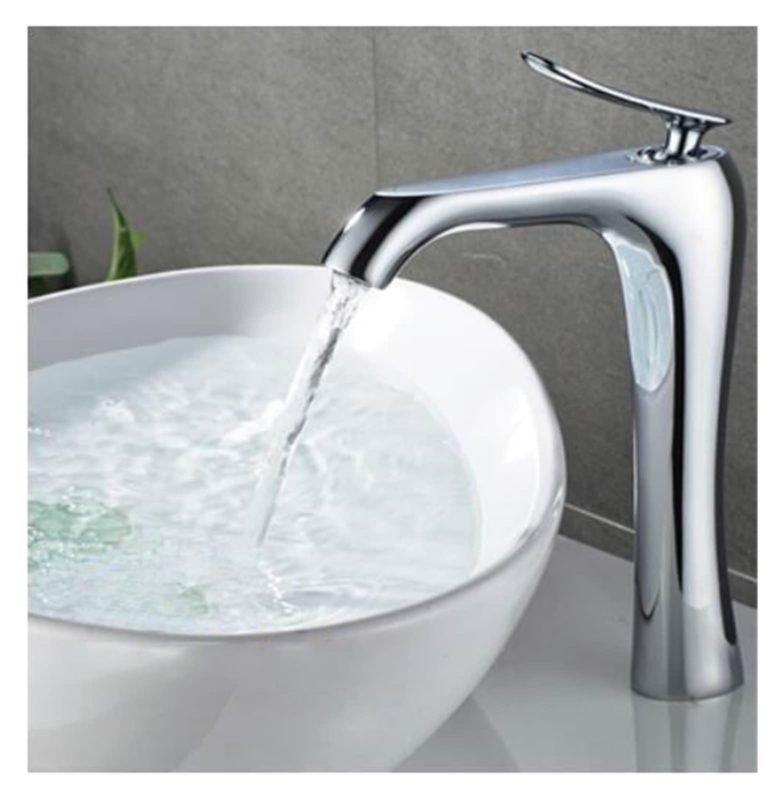 Robinet d'eau à une poignée en laiton blanc et chromé durable