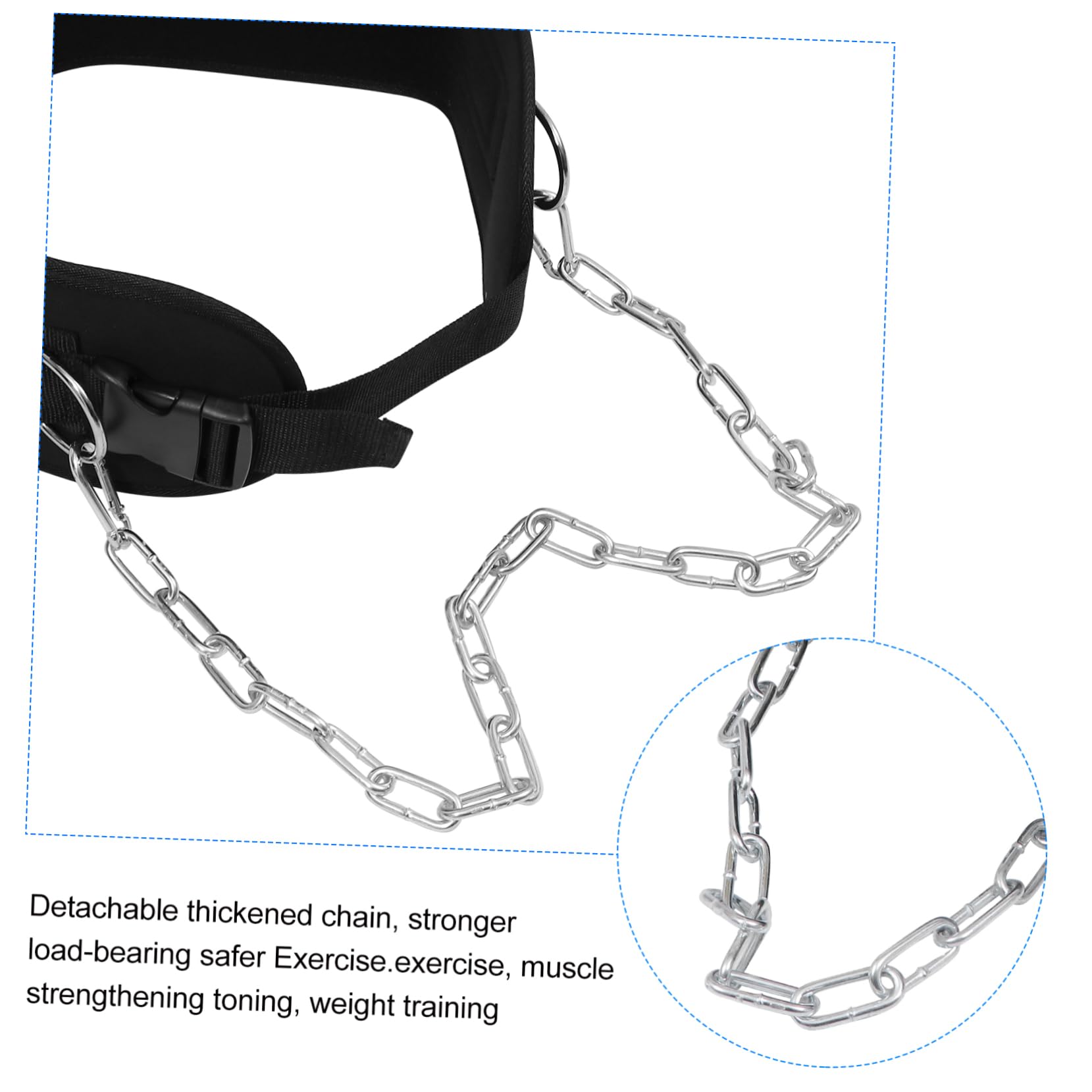 Happyyami 1pezzi Cintura Per Sollevamento Pesi Con Catena Attrezzatura Per Bodybuilding e Powerlifting Design Ergonomico Per Comfort e Supporto Catena Rimovibile Per Maggiore Sicurezza