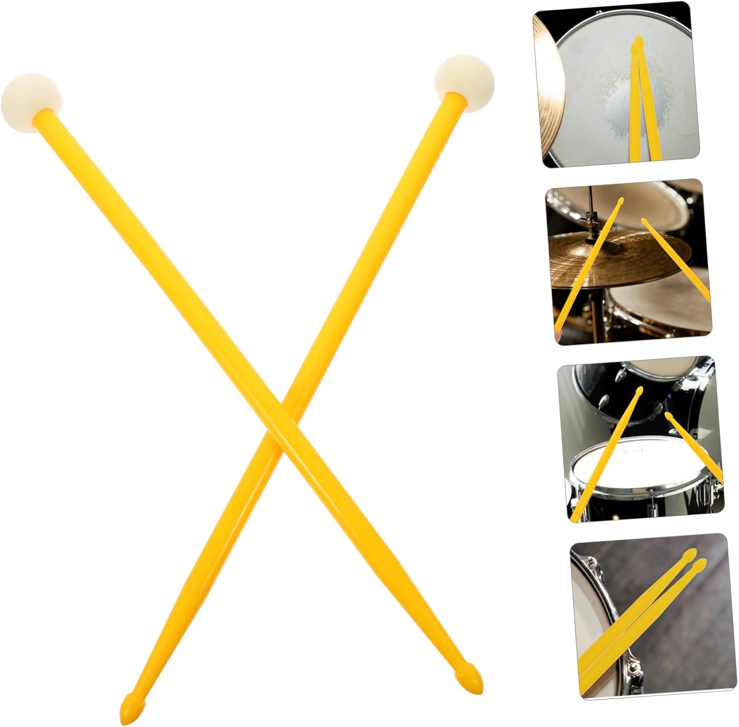 ibasenice 3pairs Professional Double-end Drumsticks Multi-use Practical Performance Mallets for Drums Design for Drumming Styles