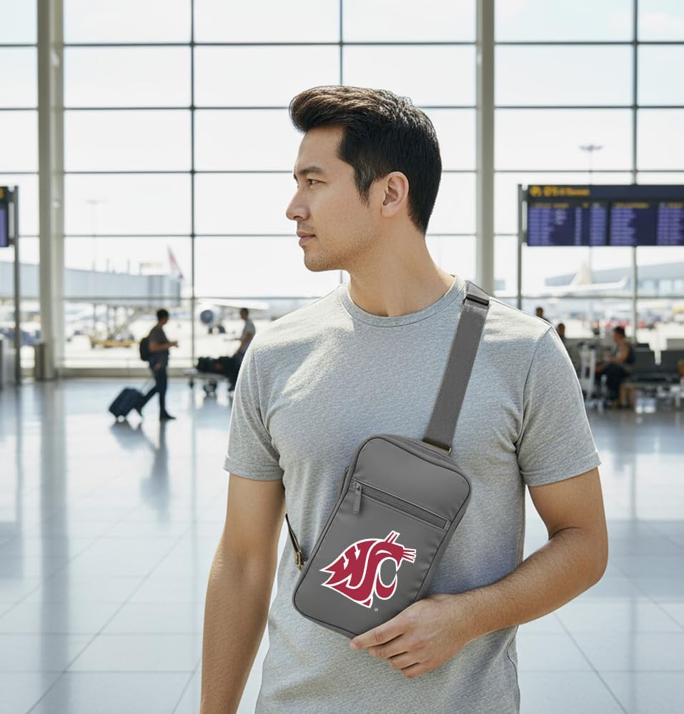 Broad Bay Washington State University Crossbody Bag - Versatile Travel, Sports, or Gameday Bag for WSU Cougars Fans and Alumni, Men or Women
