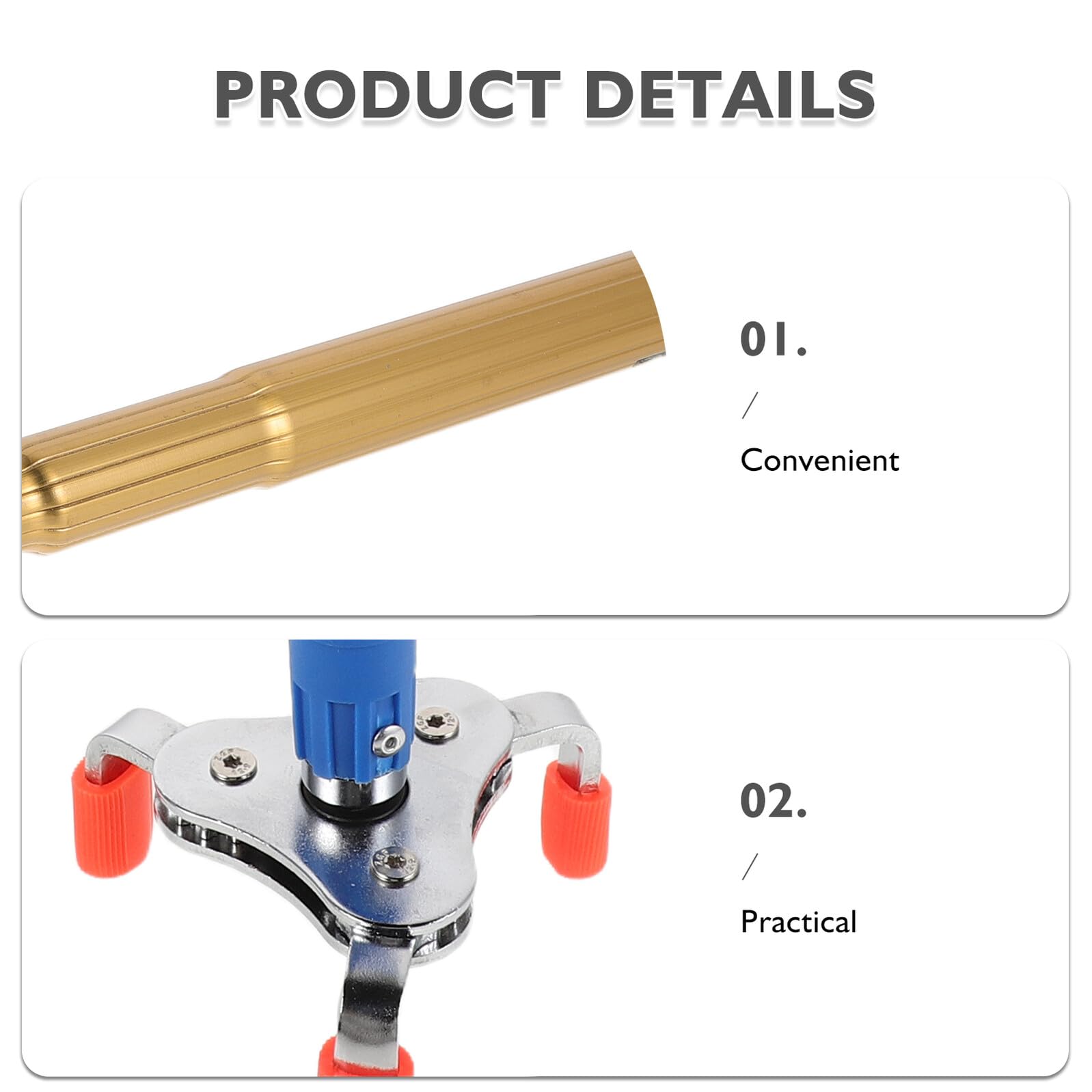 COHEALI Herramienta para Desmontar Detectores de Humo Pequeña de Aleación de Aluminio con Poste Corto de 30 Cm, Extractor Antideslizante para Sensores de Humo y Fuego, Kit Manual