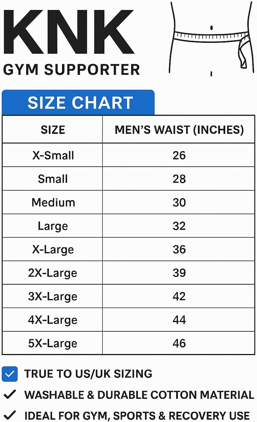 KNK Men’s Jockstrap Organic Cotton Supporter – 3” Waistband, Soft & Durable Athletic Jockstrap with Cup Pocket.