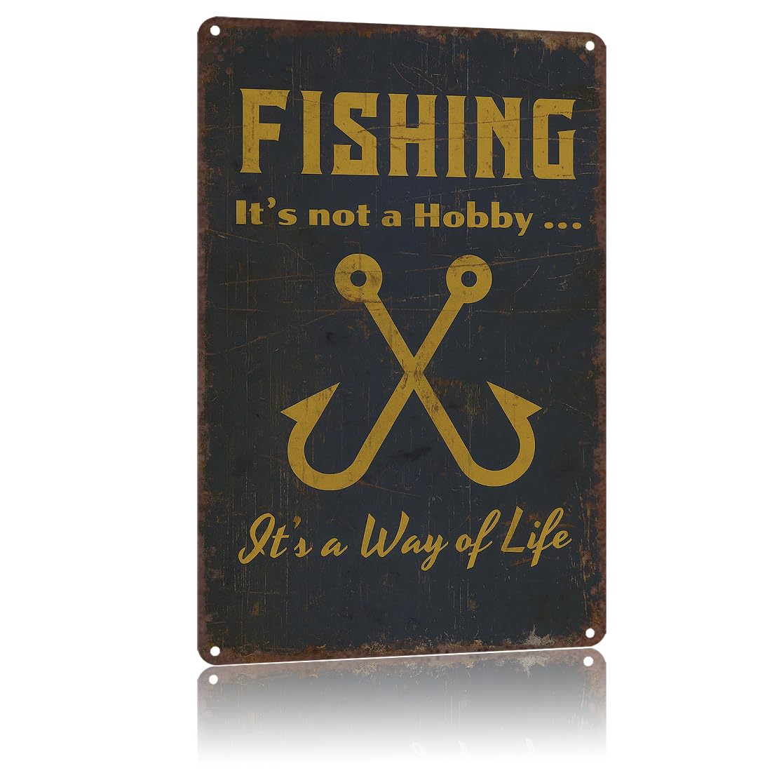 KWQDOZF Funny Metal Signs Poster 8x12inch Fishing Sign Aluminum Sign Wall Art For Home Room Bedroom Office Decor