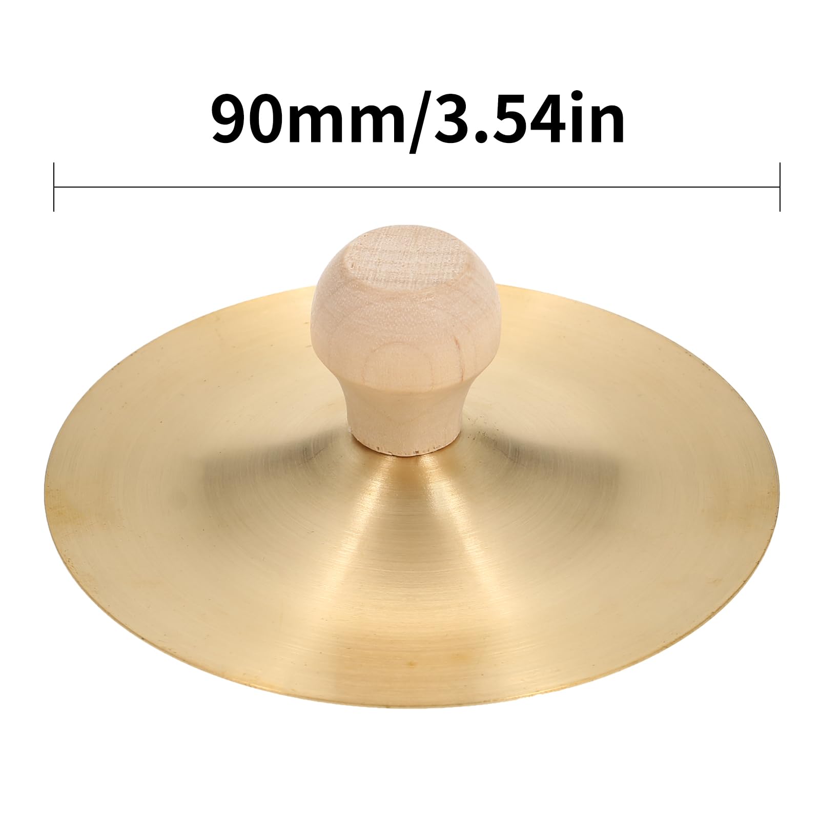 1 Pair Finger Cymbals with Wooden Handle, Mini Finger Cymbals Copper 3.5 inch Hand Cymbal for Belly Dance Music Instrument, for Kids Adults