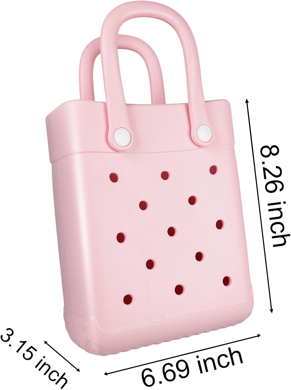 Beach Bag for Women | Waterproof Rubber Tote Bag for Beach, Pool, Travel, Groceries, Sports(Pink, Small) - Image 4