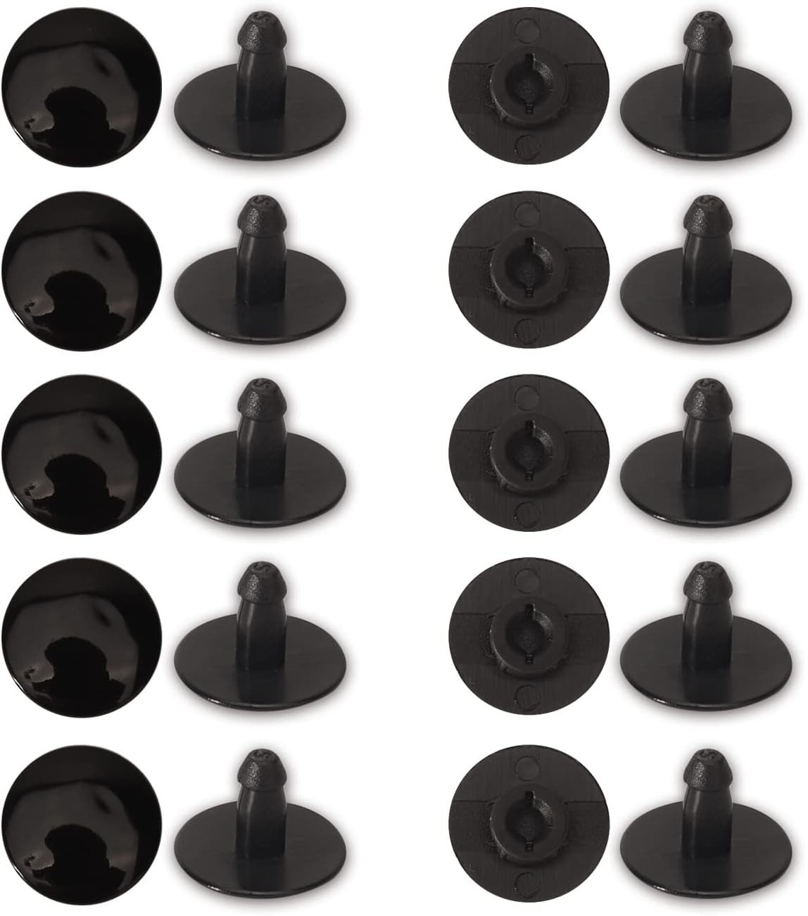 VMAXTANKS Croc Replacement Rivets, 10pcs Clog Garden Shoe Repair Rivets Compatible for Crocs-Styled Shoes Strap Button Replacement, One Size, Black