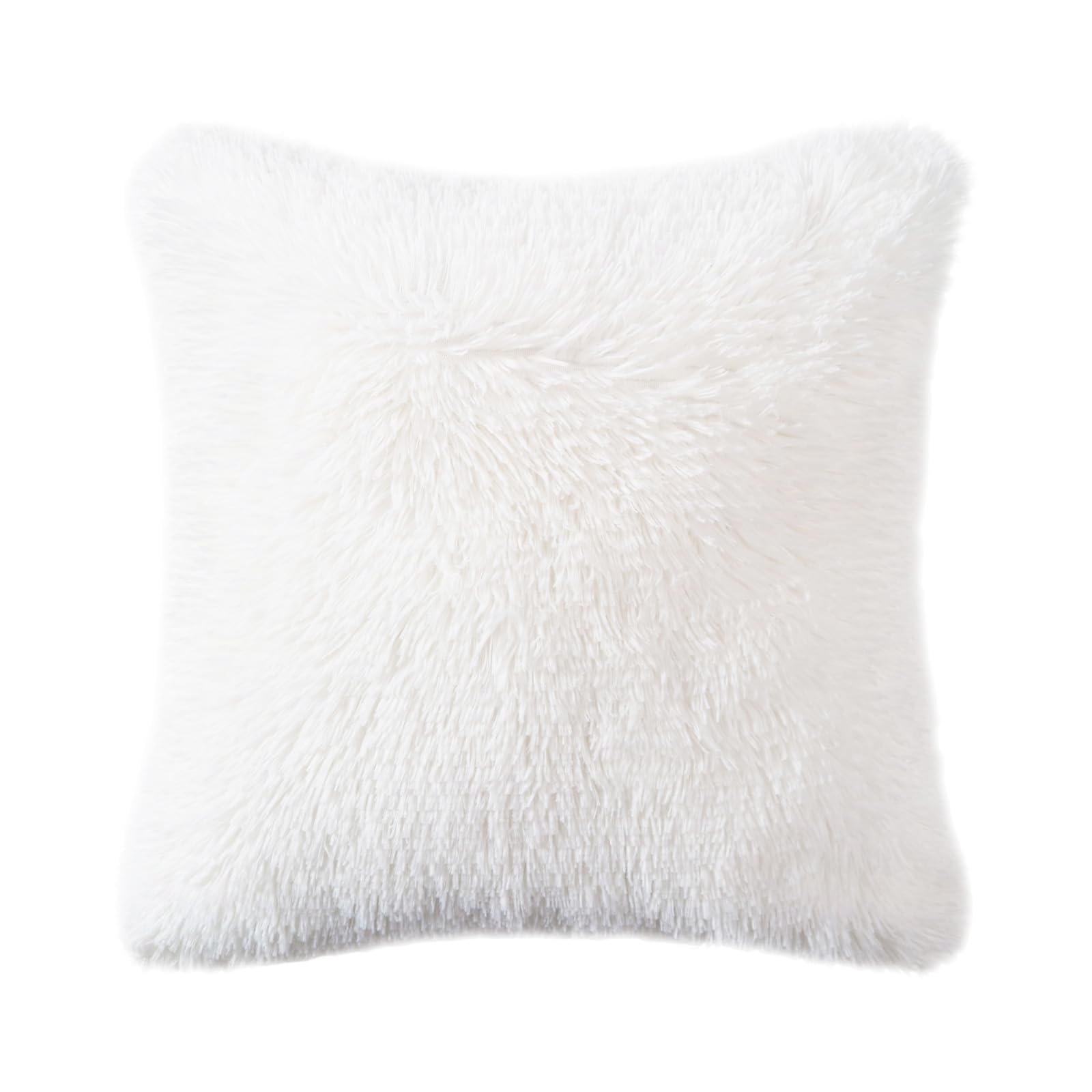 DECOBIRD Throw Pillow Cover 20x20 Extra Soft Lumbar Fuzzy Faux Fur Home Decor Cushion Cover Double Sides Shaggy Pillowcase Microfiber 100% Polyester
