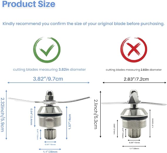 Blender Ascent Blade Assembly 105733 Replacement for Vitamix Blender Ascent Series A2300 A2500 A3300 A3500, Base Blade Part Fits Pro 750 7500, Explorian E310 E320 48oz and 64oz Low Profile Containers