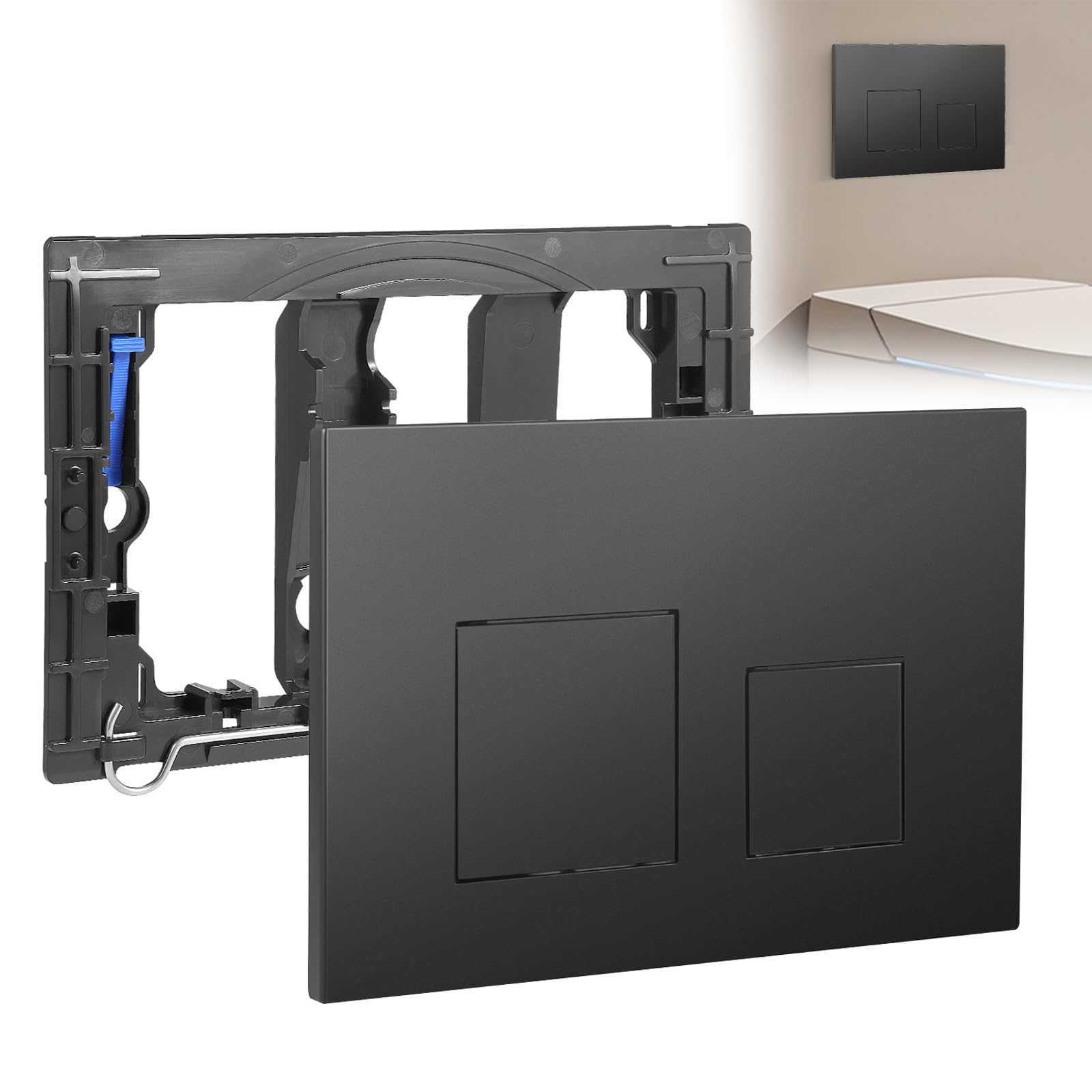 Plaque Commande WC Suspendu Double Chasse Compatible Geberit Sigma - Bouton Poussoir Blanc 245x164 Mm