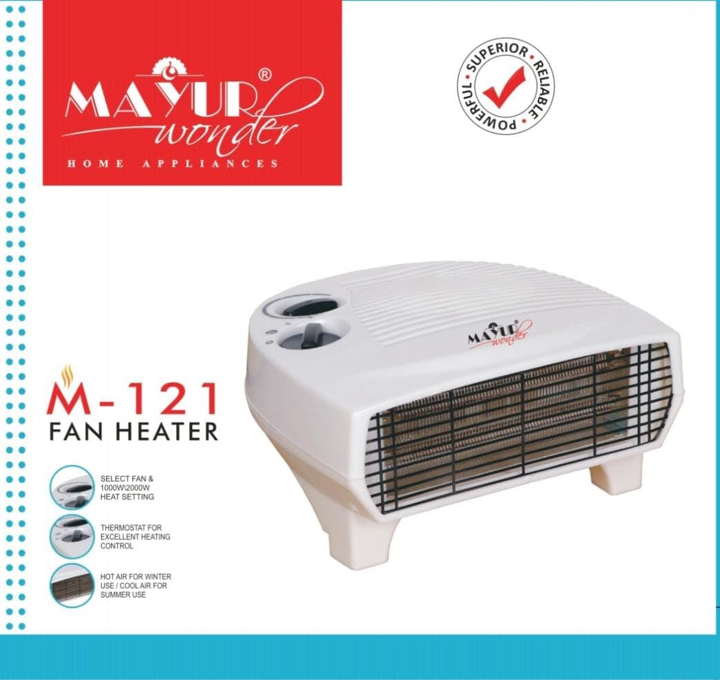 Generic Wonder M-121 Fan Heater, 1000/2000W, Thermostat for Heating Control, Hot/Cool Air