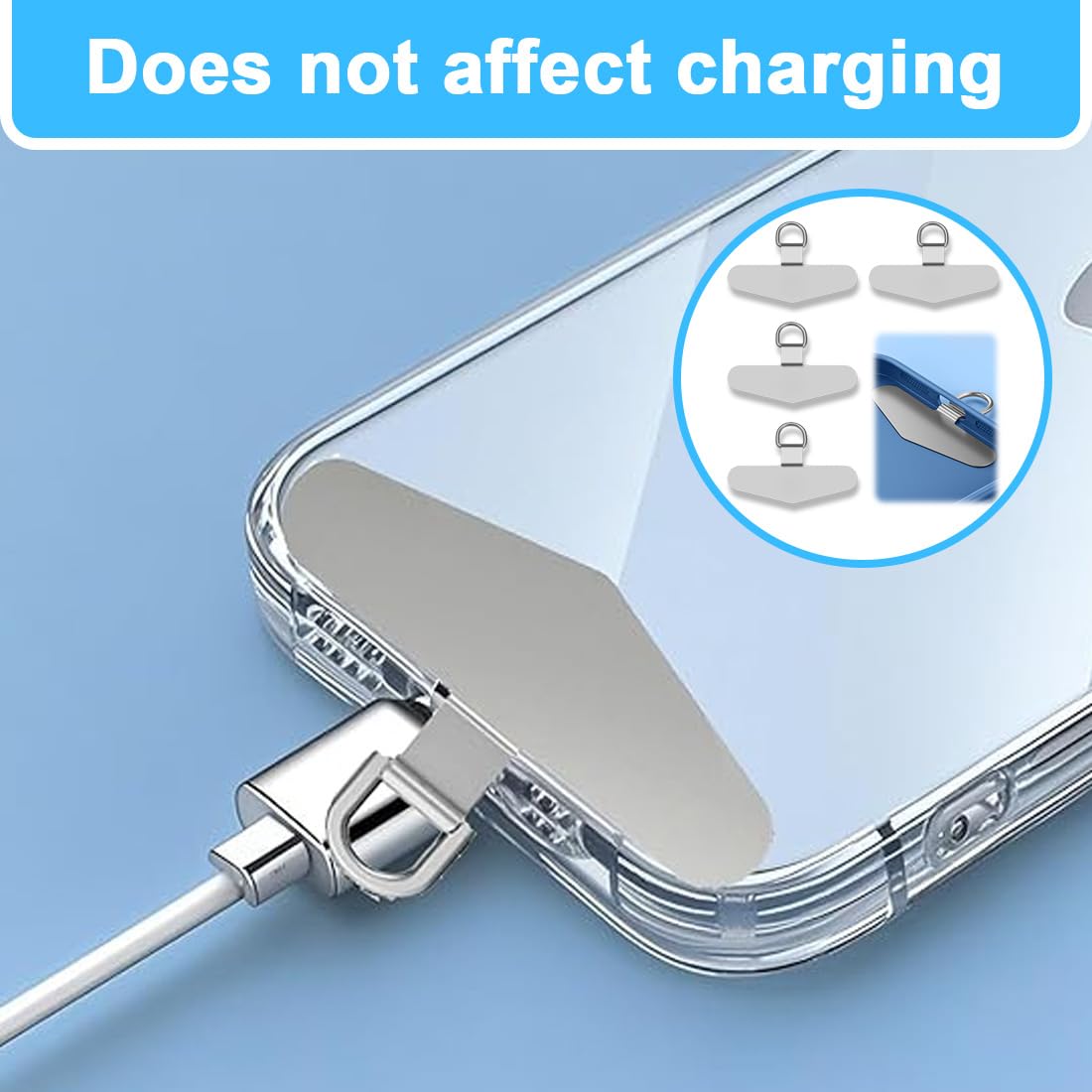 Kit 4 Attacchi Universali Per Cordino Cellulare - Senza Adesivo, In Metallo E TPU - Compatibili IPhone, Samsung E Smartphone