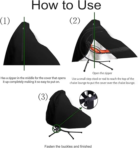 Miniatura 4 de JK-GMTE Funda impermeable para tumbona y soporte para colgar al aire libre, soporte de acero para patio, cubierta de silla de hamaca para colgar