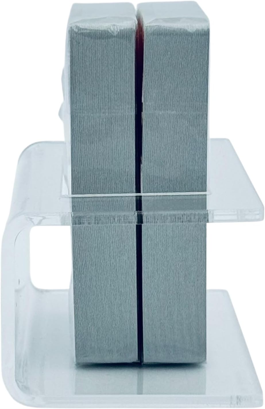 El Caddi Double Card Holder, Acrylic Playing Card Display Stand, Holds 2 Decks, Clear, Made in USA (Clear)