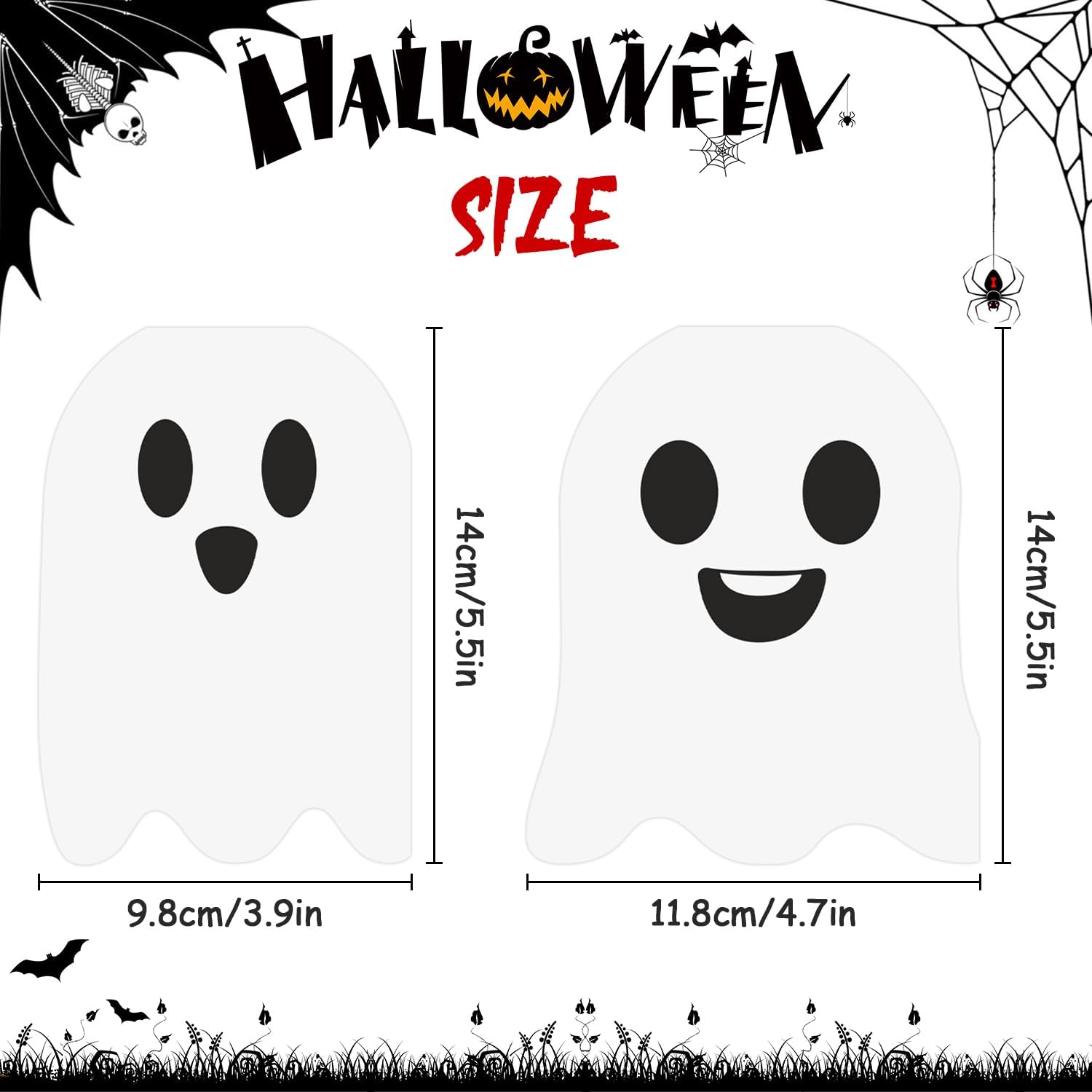 SULOLI 100 Pcs Ghost Napkins, Halloween Paper Napkins 2 Ply Disposable cocktail Napkins Tableware Decoration for Halloween Party Supplies