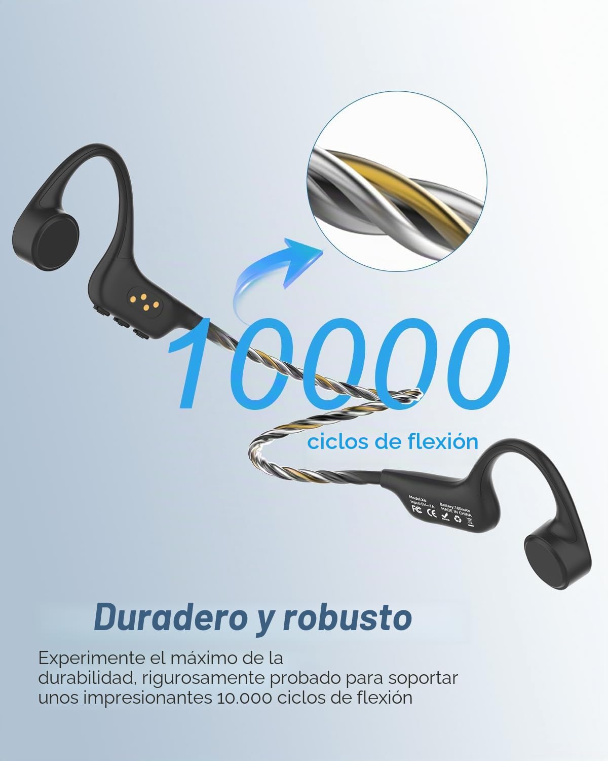 ANSTEN Auriculares Natación Conducción Ósea | IPX8 Auriculares para Nadar Impermeables con Bluetooth 5.4, MP3 Incorporado Memoria de 8 GB para Nadar Correr Ciclismo