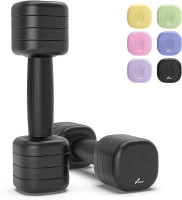 Sportneer Verstellbare Hanteln Frauen Set – Kurzhanteln 2er Set (je 1–2,5 kg Gewichte) mit rutschfestem TPU-Griff, 4-in-1 Hanteln Set für Fitnessgeräte für Zuhause, Home Gym & Krafttraining