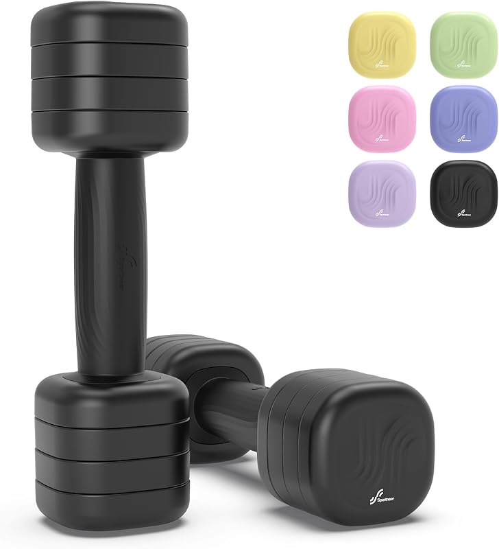 Set gantere reglabile Sportneer pentru femei, 2 bucăți, 1-2,5 kg, 4 în 1, pentru antrenament de forță și fitness acasă