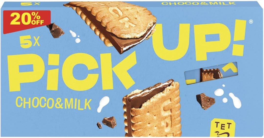 Pick Up Choco & Milk Biscuits, 28 g, 4+1
