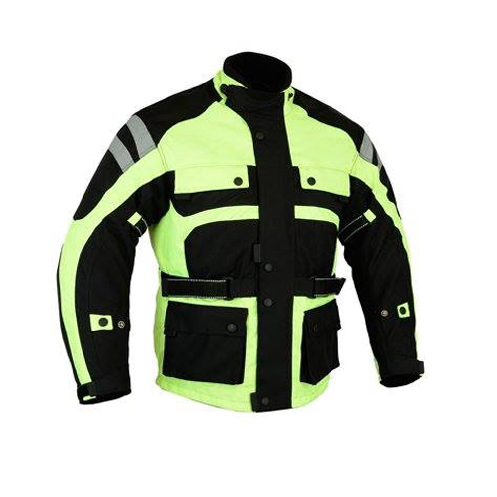Bikers Gear The infinity moto giacca impermeabile ad alta visibilità alta visibilità CE1621 – 1 PU Armour 3 x L