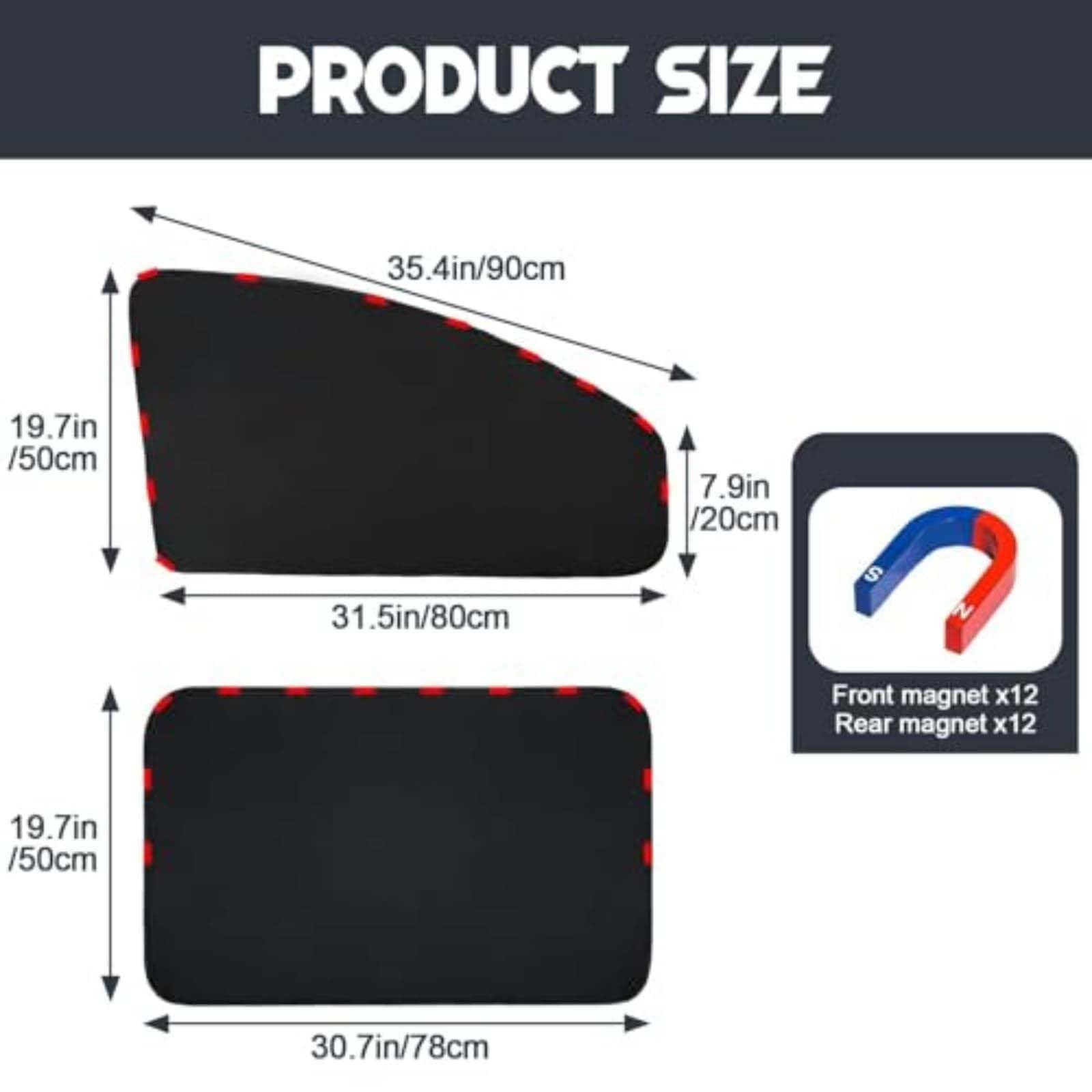 ECMWFPEJT 4Pcs Magnetic Car Window Sunshade for Citroen C3/C3 Aircross/C3 Picasso/C4, Side Window Sun Shade Mesh, UV Rays Protection Cover,Car Window Sunshade