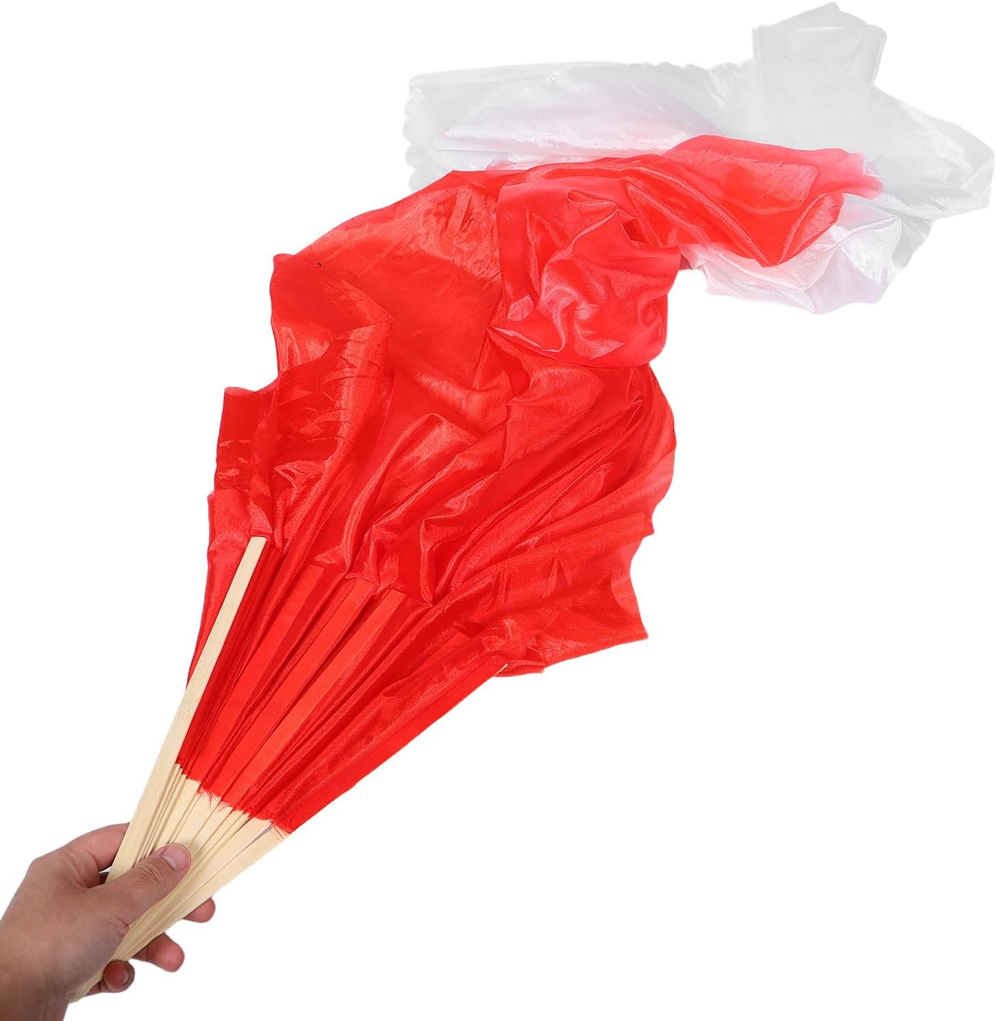 MARMERDO 2pcs Long and Cloth Belly Dance Fan Veils for Women, Lightweight Folding Fans with Elegant Flowing Design, for National Dance and Celebrations