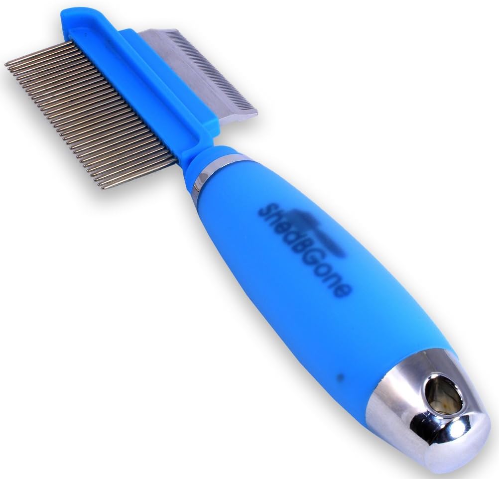 De-Shedding Tool - 2-in-1 Pet Grooming Tools for Cats and Dogs- Shedding Comb and Shedding Blade - 3-Year Unconditional!
