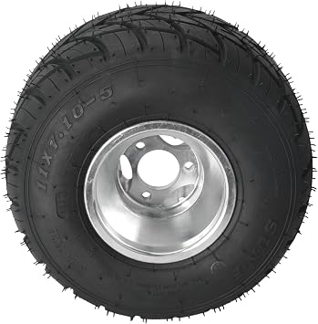11x7.10-5 Tire and Rim Go Kart Wheels Rain Tire Tubeless with Rim 11x7.10x5 11x7.1-5" 5 Inch 3 Stud for Racing Go kart Karting 4 Wheelers Buggy ATV Drift Trike Golf Cart Dolly Cart Lawn Mower