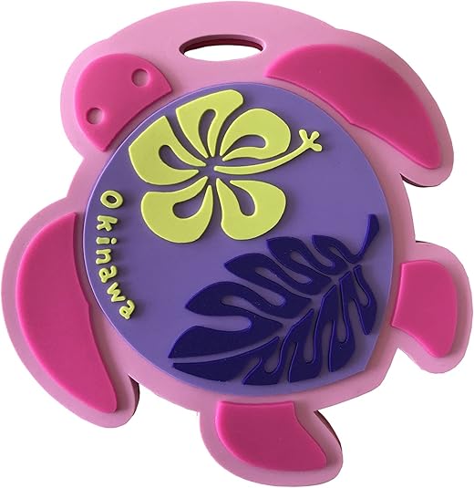 Amazon.co.jp: ラゲッジタグ 沖縄 限定 ウミガメ ホヌ (ピンク 