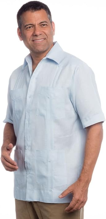 Mycubanstore Mens Linen Guayabera Shirt