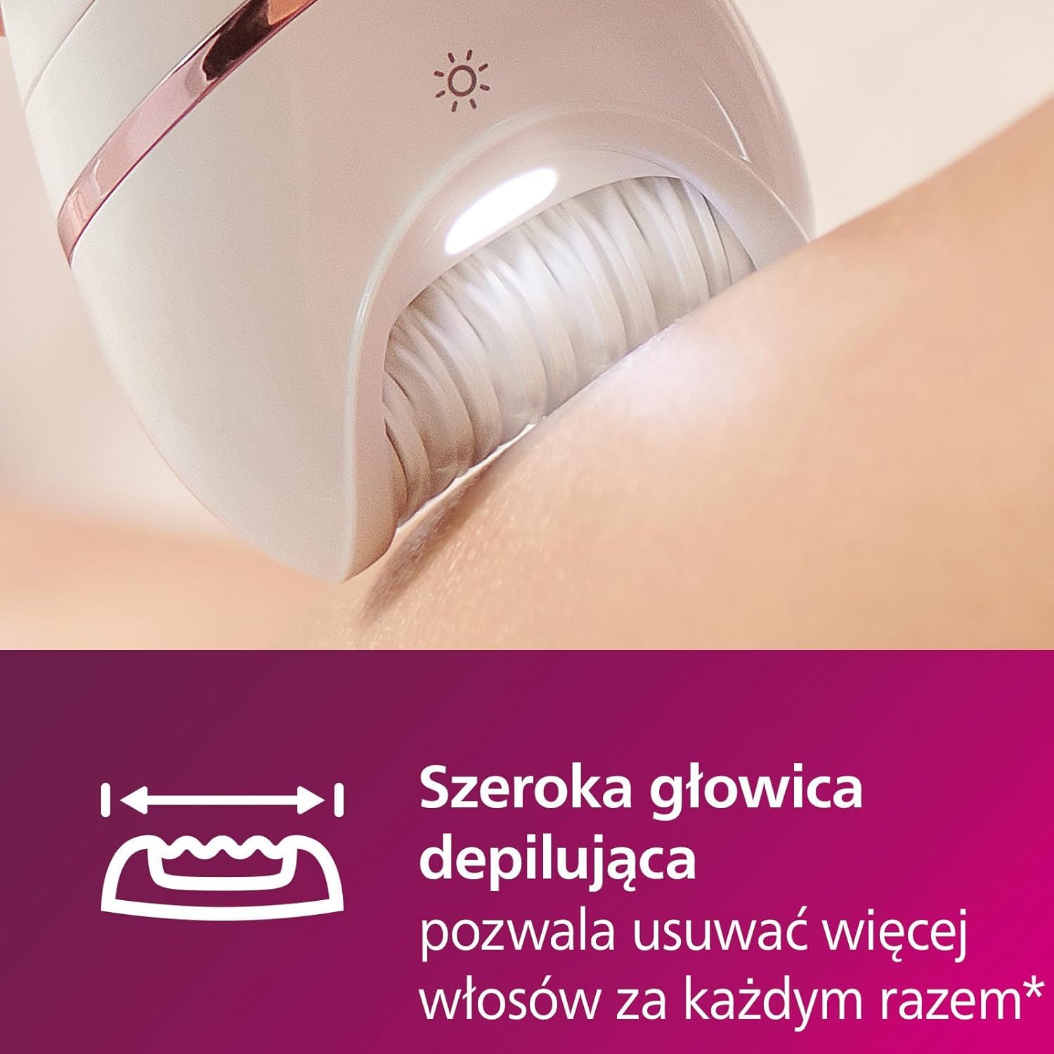 Philips Depilator z serii 8000, bezprzewodowy depilator na mokro i na sucho do nóg i ciała z 9 akcesoriami, golarką, trymerem, pilnikiem do pedicure i szczoteczką złuszczającą, model BRE740/10
