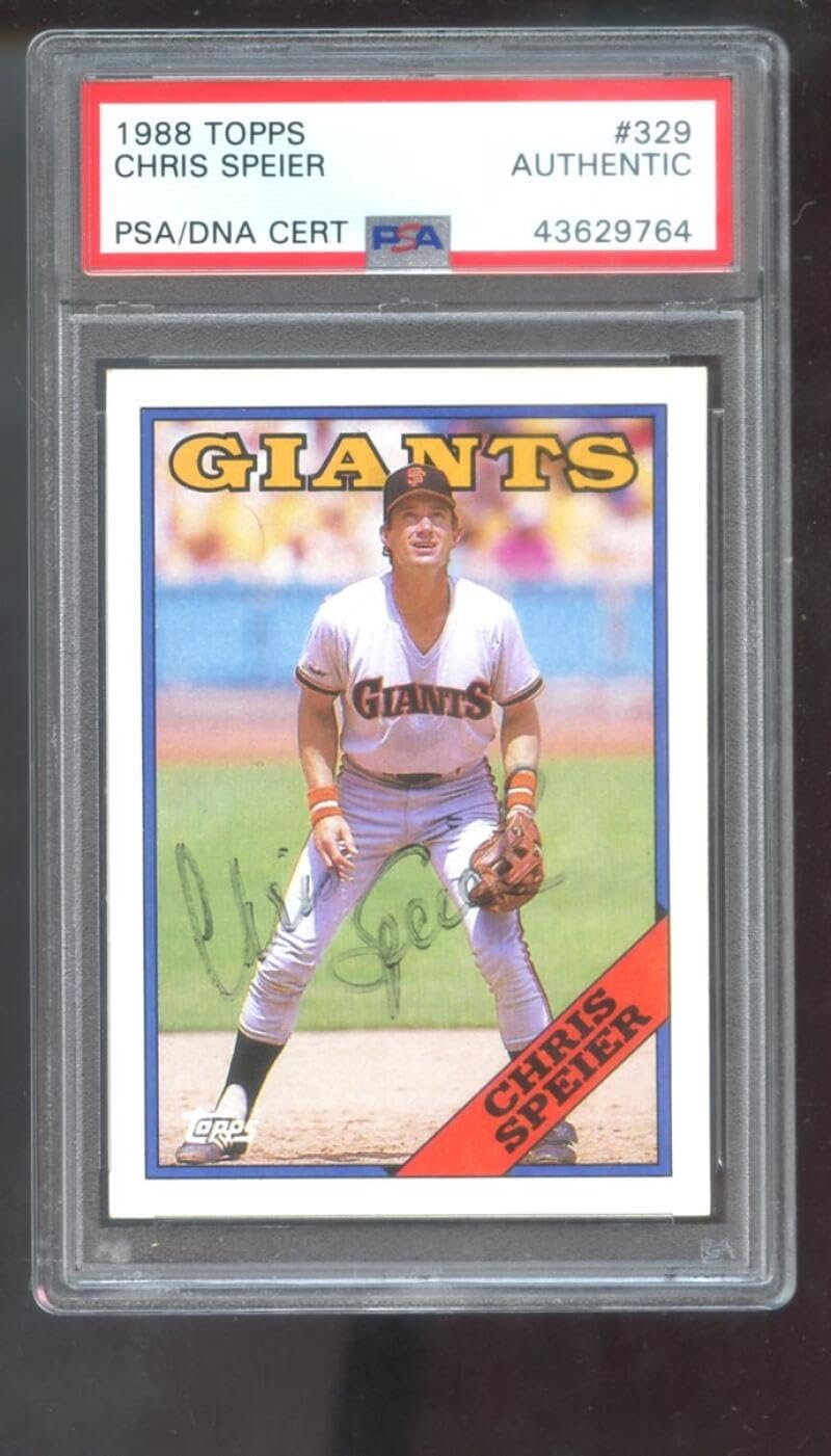1988 Topps #329 Chris Speier AUTO SIGNED Autograph Autographed Card PSA PSA/DNA Baseball MLB COA San Francisco Giants
