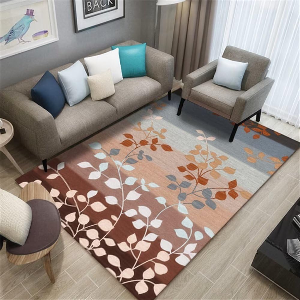 Tapis salon marron 200x300 cm grand tapis enfant et chambre ado fille