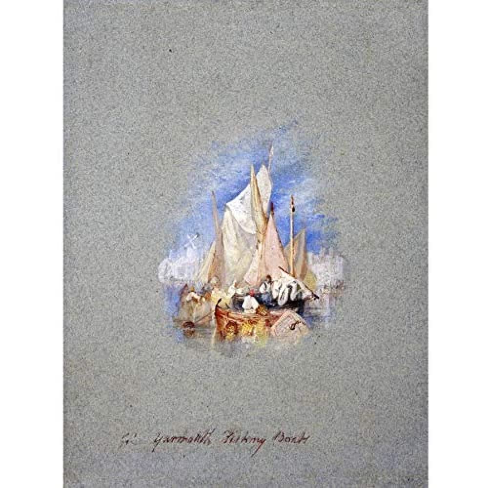 Artery8 Turner Great Yarmouth Fishing Boats 1827 Painting Art Print Canvas Premium Wall Decor Poster Mural