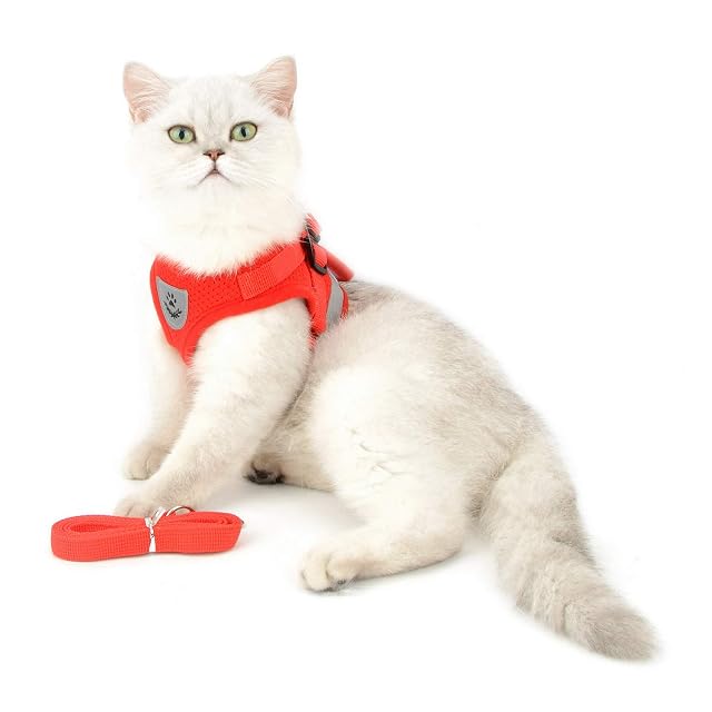 Foto 2 de 8 de SELMAI Arnés para Gato Reflexivo Malla Suave Arnes Perro Pecho Mediano Antitirones Arneses Tipo Chaleco…