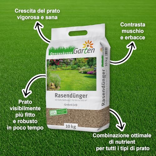 OppenhÄUser Concime Per Prato Primavera 30 Kg Per Superfici Fino A 1500 M² – Effetto Immediato Per Un Prato Folto, Verde E Resistente, Soppianta Il Muschio, Concime A Azione Immediata - 4