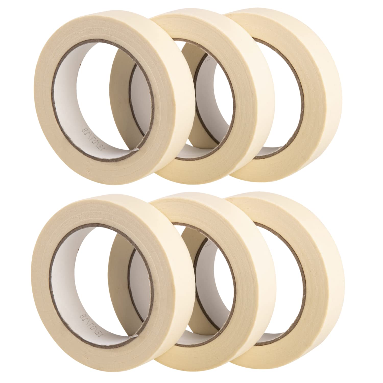Gocableties Masking Tape, 25mm (1”) x 50m, Cream Painters Tape for Painting, Decorating and DIY, 6 Rolls — image 1