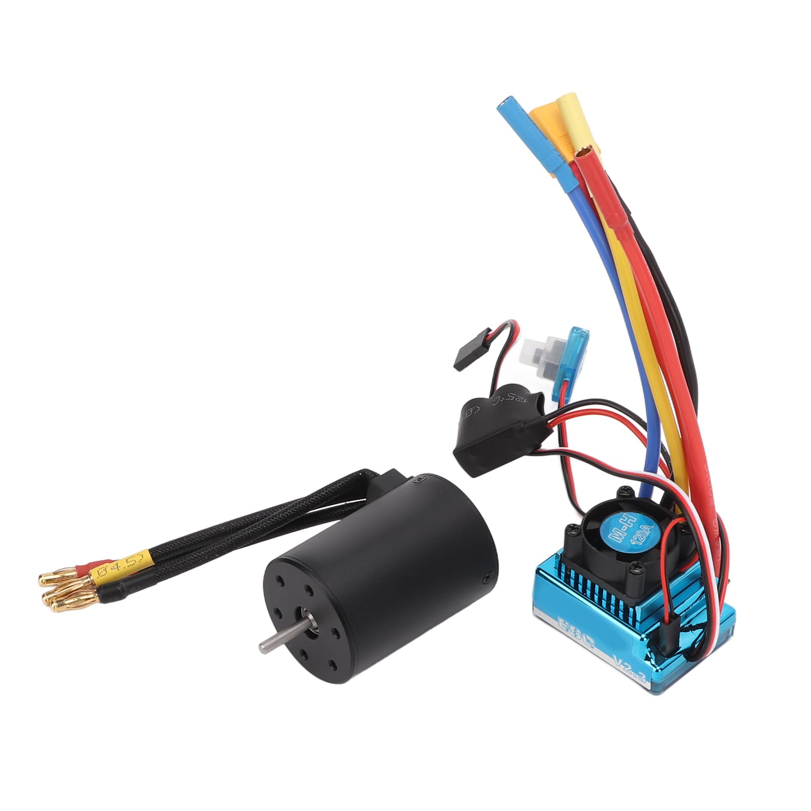 Silnik Bezszczotkowy 3100KV, Wodoodporny Zestaw Aktualizacji RC 120A ESC z Portem Programowania i obsługą Jednym Klawiszem, Idealny do Samochodów RC 1/10 i 1/8