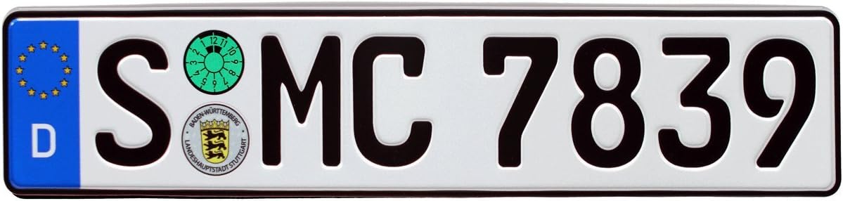 Stuttgart German Euro Plate with Seals - Random Characters