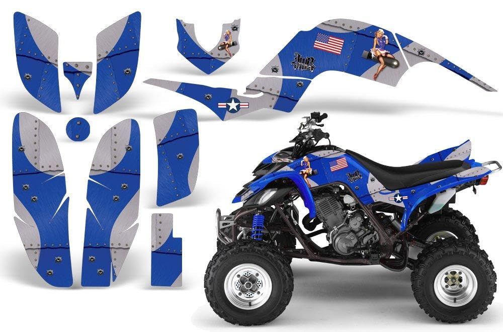 Kit stickers Yamaha Raptor 660 protection carénage T-Bomber bleu
