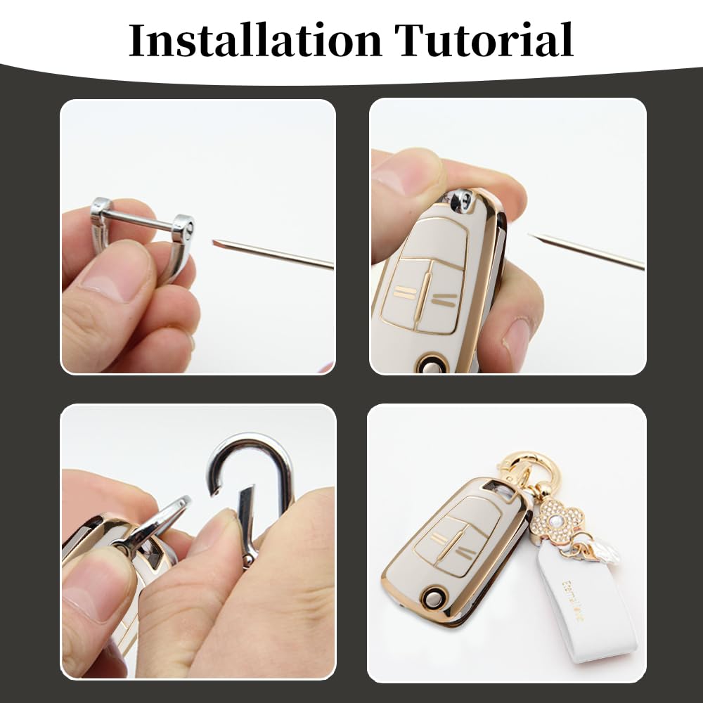 Custodia Portachiavi Con Telecomando A 2 Pulsanti Per Opel Corsa D Per - Foto 8