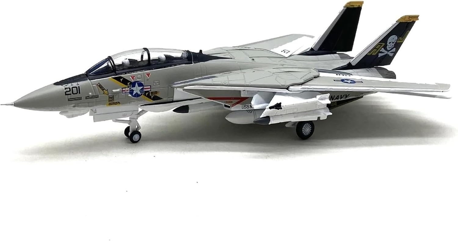 Miniature Scale 1 100 for F-14 Tomcat Fighter Simulation Alloy Aircraft Model Collection Decoration Flying Toy Game Kits