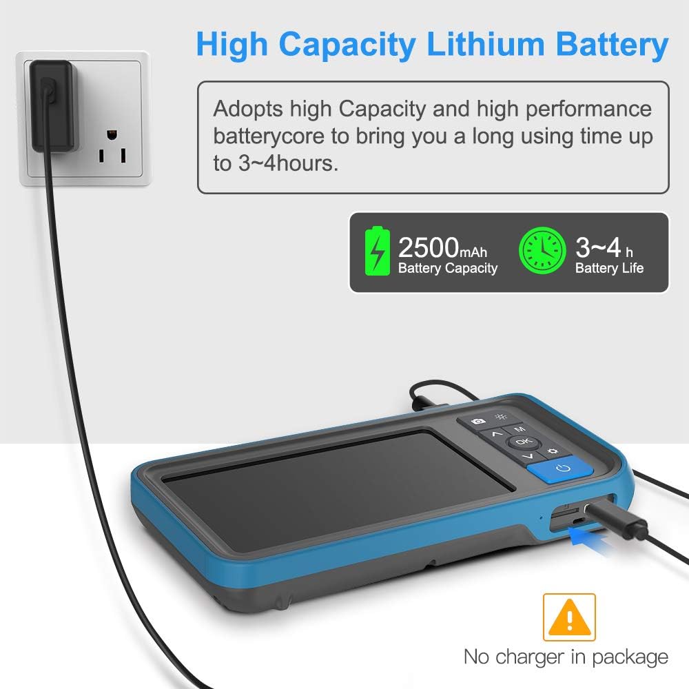 Teslong Rifle Borescope with 4.5'' Screen, 0.2inch Gun Cleaning Camera Fits .20 Caliber & Larger Hunting Shooting Firearms, Gun Barrel Scope with Ring Light, Right Angle Mirror & 45'' Camera Probe - Image 5