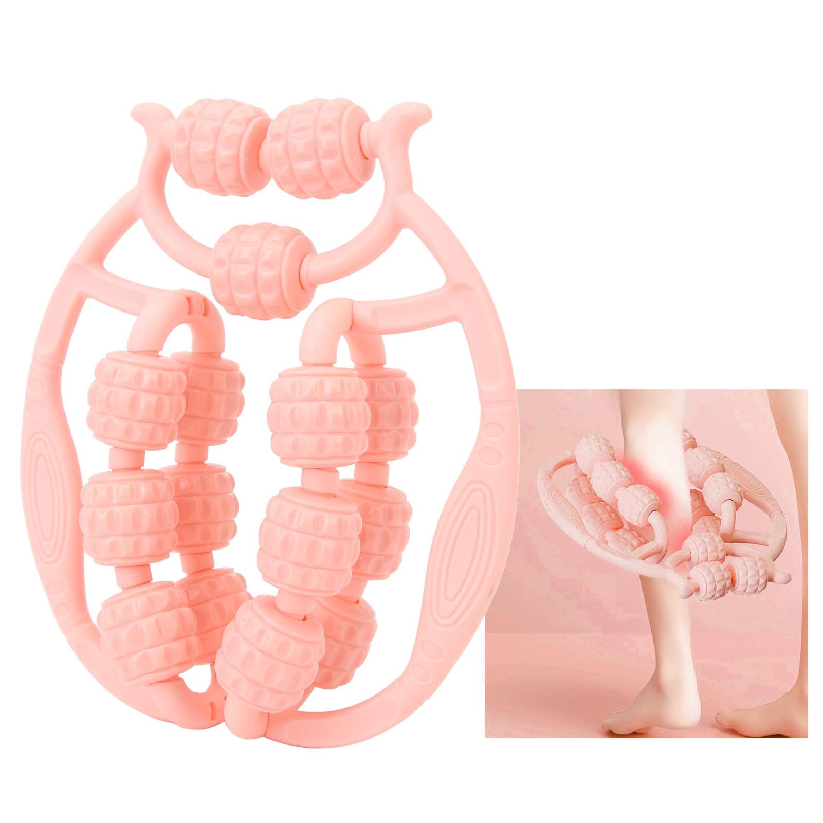 ZIZEV Leg Clamps Circle Roller, Portable 15 Wheel Massage Roller for Arm