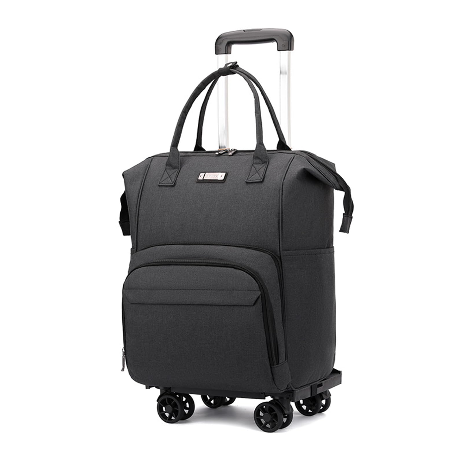 FANDARE 3-en-1 Mochila Carrito Convertible Carro de Compras Plegable & Equipaje de Cabina Hombre Mujer Carritos de la Compra, Bolsa de Viaje Ligera Negocios (Tamaño Aprobado por aerolíneas) Negro