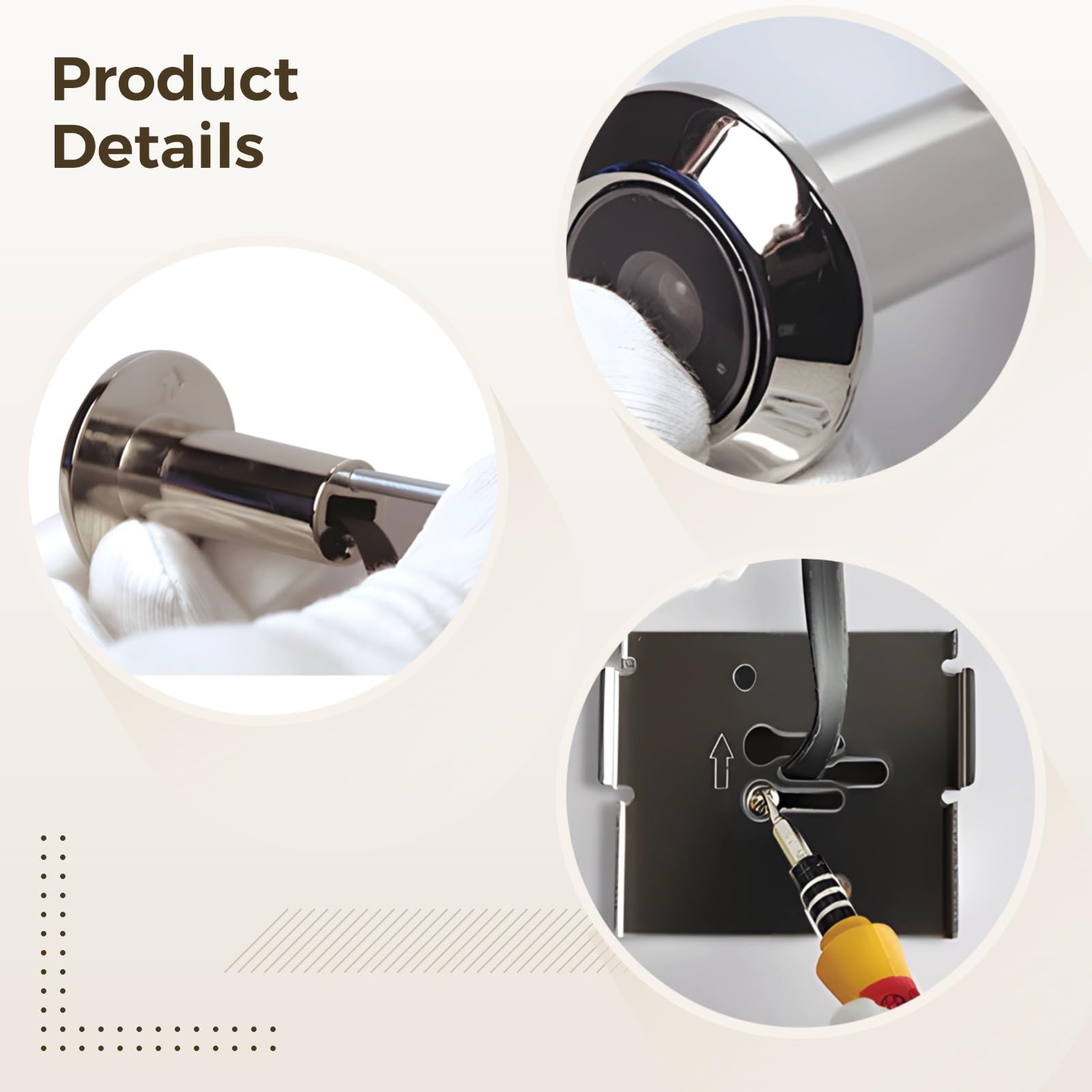 Cámara mirilla para puerta de apartamento, visor electrónico inteligente con pantalla de 2.4 pulgadas, funciona con pilas, vigilancia de puerta delantera, fácil instalación, color negro