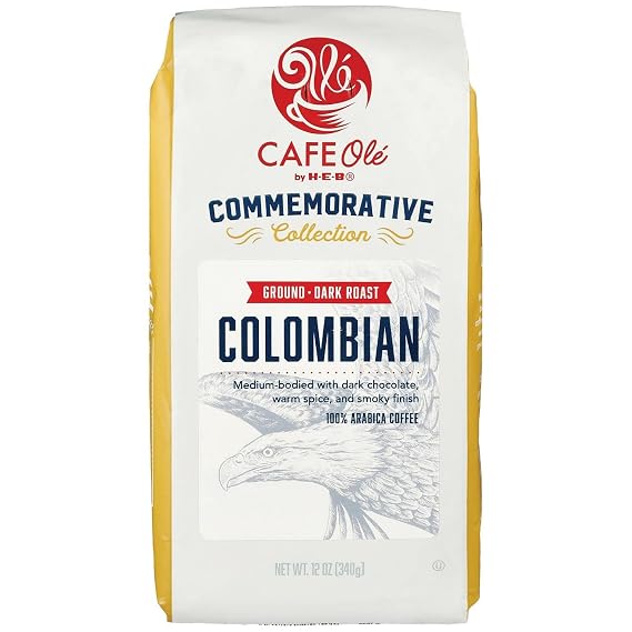 CAFE Ole Commemorative Collection Colombian Ground Coffee, Dark Roast, Warm Spices and Dark Chocolate, by H-E-B 12 oz (3 bags)