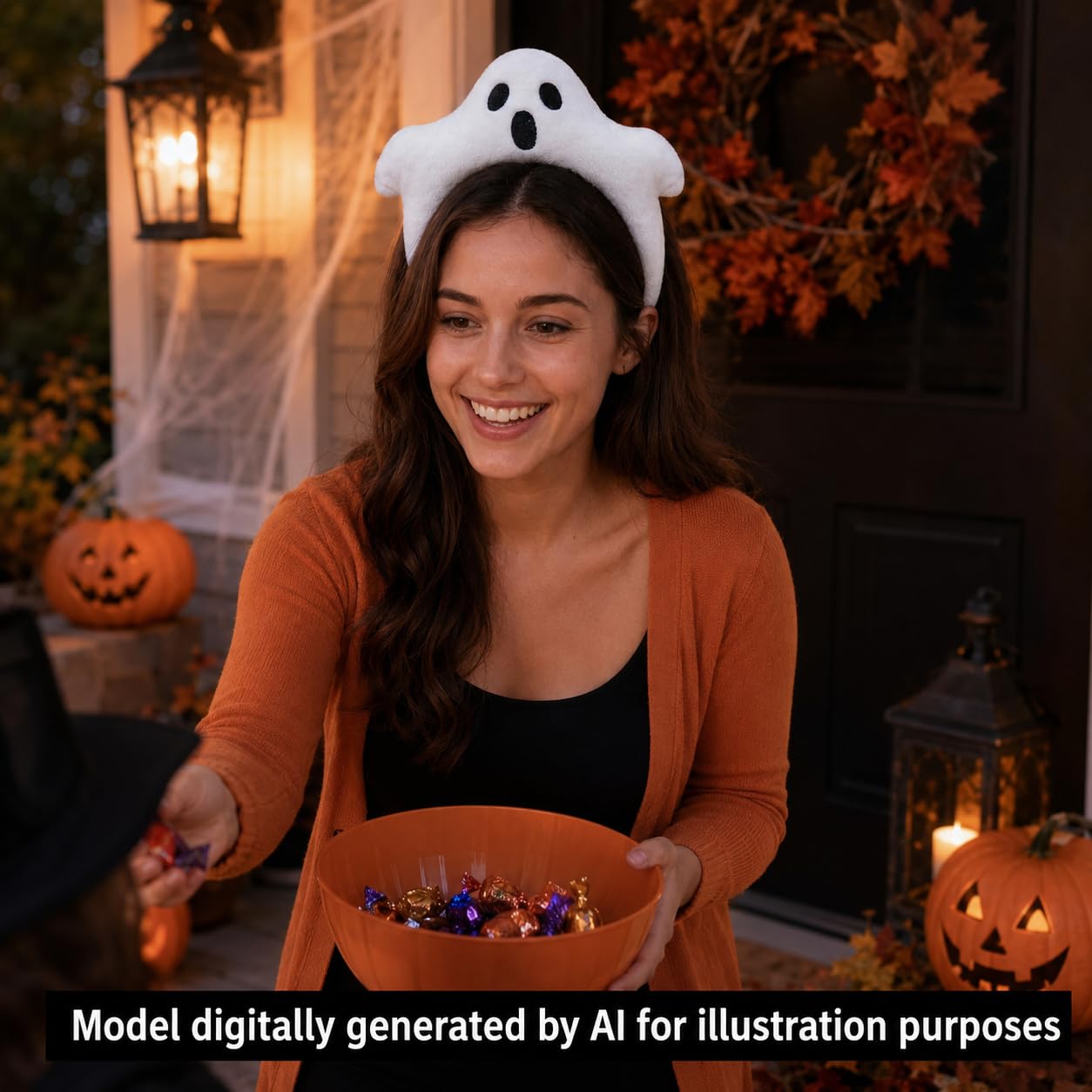 Halloween Ghost Headbands for Women, Makeup & Skincare Headbands White for Women Washing Face, Ghost Spa Hairband for Halloween Christmas party image 4